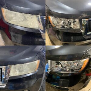 before and after headlight restoration